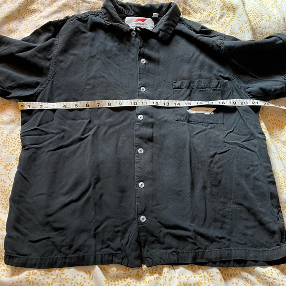 Pacsun Viscose Formula 1 Black Button Up Shirt Distressed - Picture 9 of 10